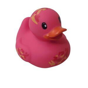Infantino Pink Camouflage Rubber Duck Water Bath Toy Cruise Jeep Ducking 3"